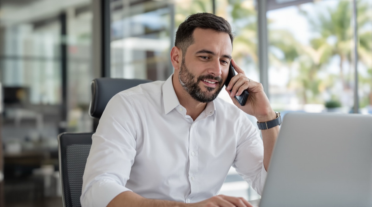 Honk Autos car broker negotiating a vehicle price with a dealer by phone
